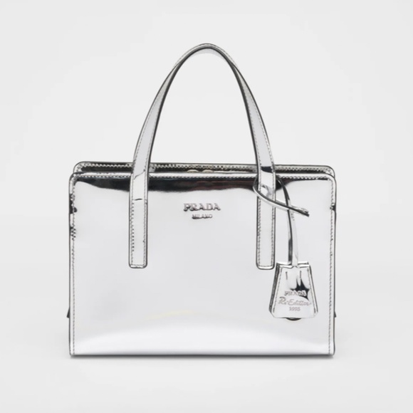 Prada Mini Spazzolato Re-Edition 1995 Bag Metallic Silver - Picture 1 of 16